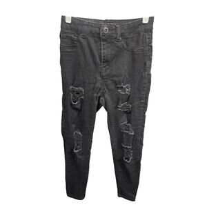 Black Distressed Skinny Jeans - Blue Savvy - 9/29